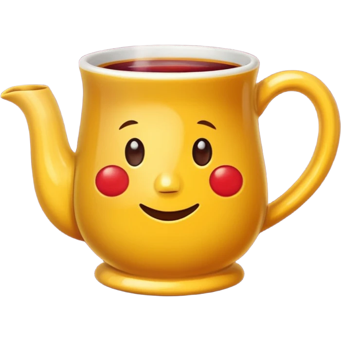 a yellow mug with steaming mulled wine emoji