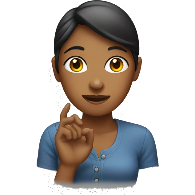 Women with a ear in her hands emoji