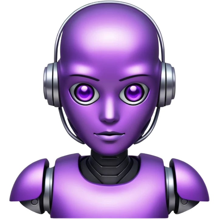 glitter purple cyberpunk robot emoji