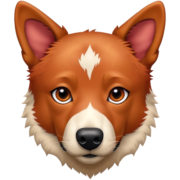 Adult lean Red heeler face and shoulders emoji