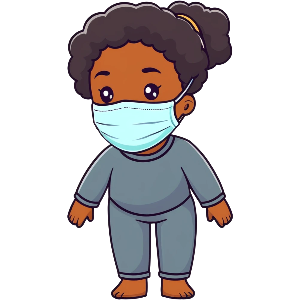 Black girl with face mask skincare emoji