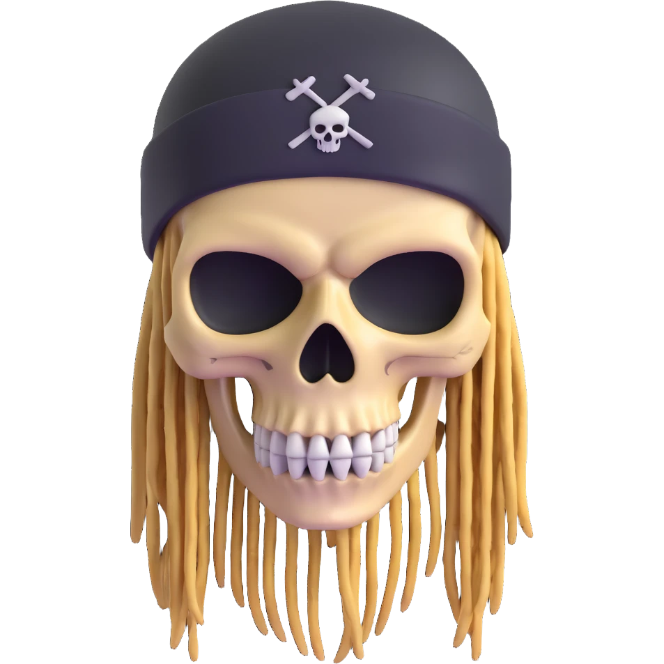 skull with dreadlocks wearing a ski mask emoji