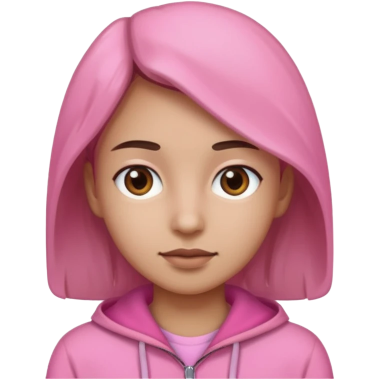 make it wear pink and brown eyes emoji