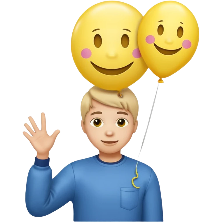 Teen with smiley-face balloon emoji