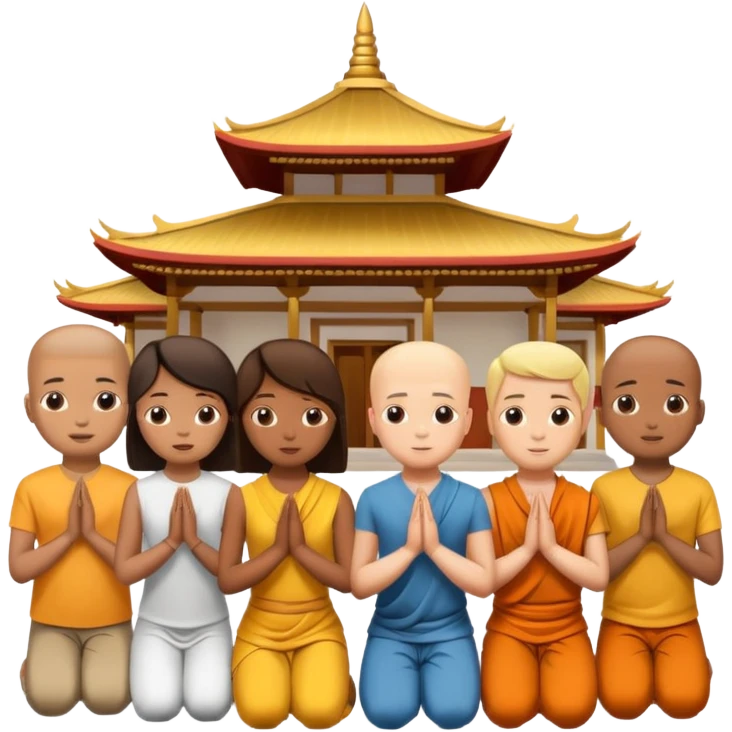 people praying in a Buddhist temple emoji