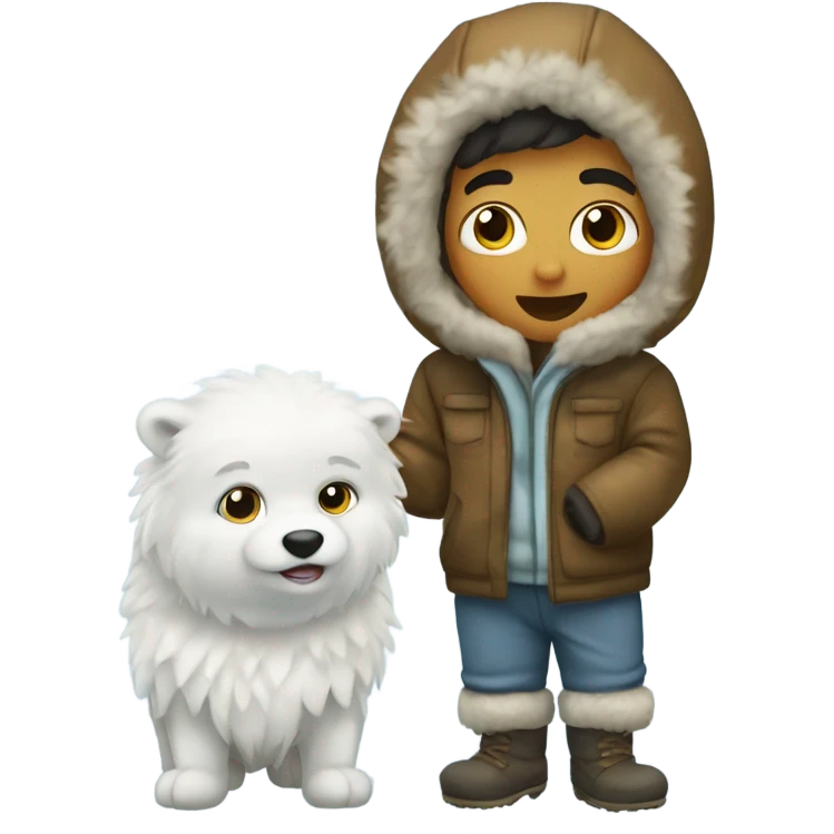 A young eskimo who is breaking the ice, full body  emoji