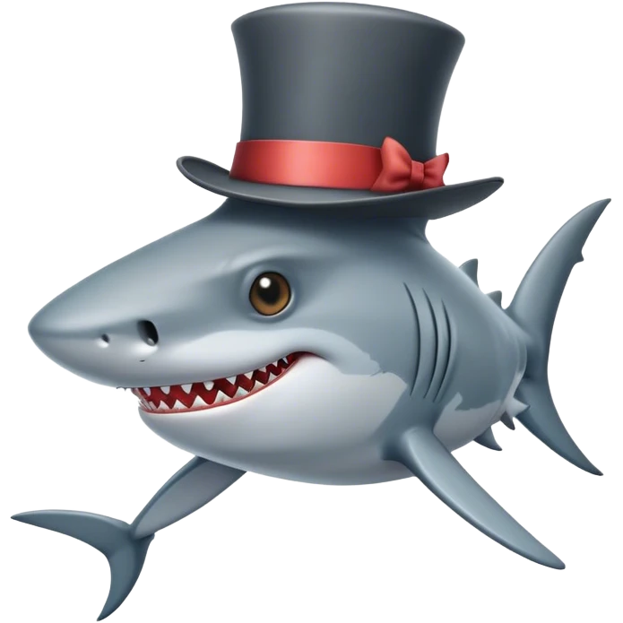 shark with tophat emoji