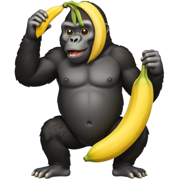 gorilla holding a banana  emoji