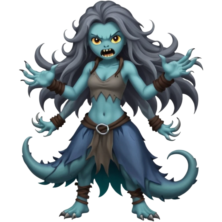 dark angry siren monster, full body emoji