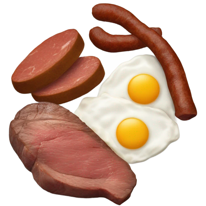 Plate of meat and eggs emoji