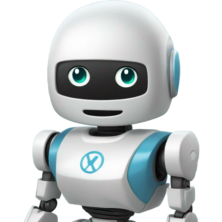 Un robot con imagen en texto diciendo gracias  emoji
