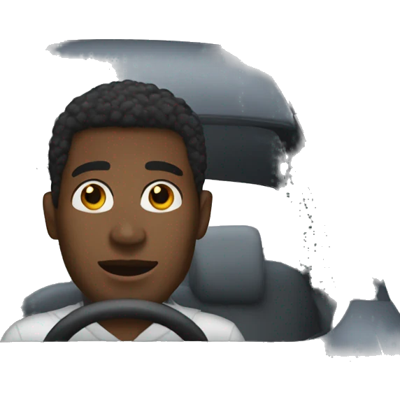 a black man in a car emoji