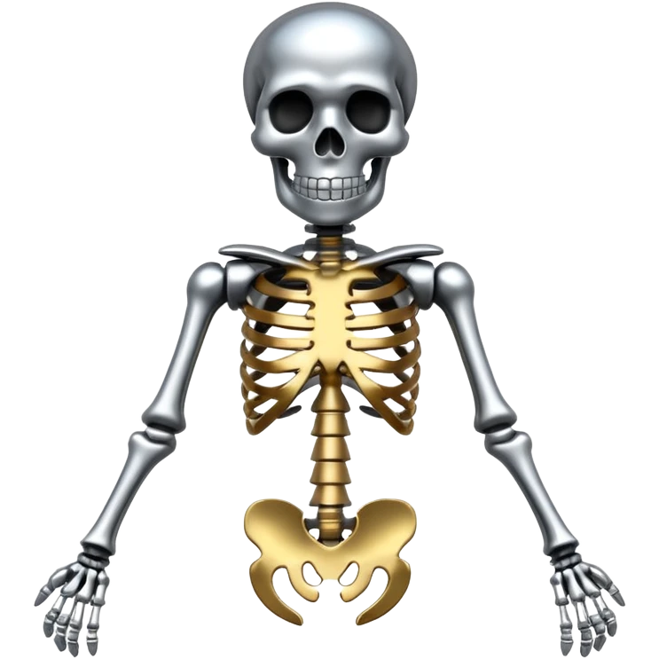 Skeleton made out of chrome emoji