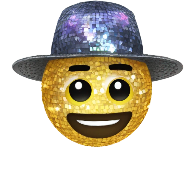 Discoball hat emoji