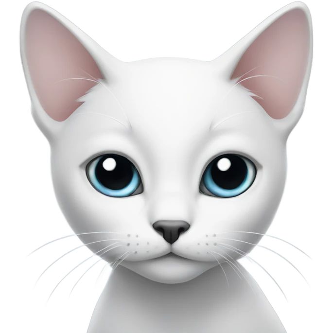 White cat with black ears looking in front  emoji