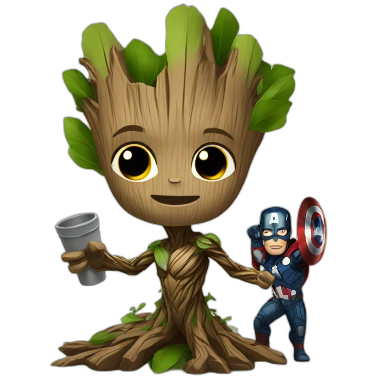 Groot with avengers  emoji