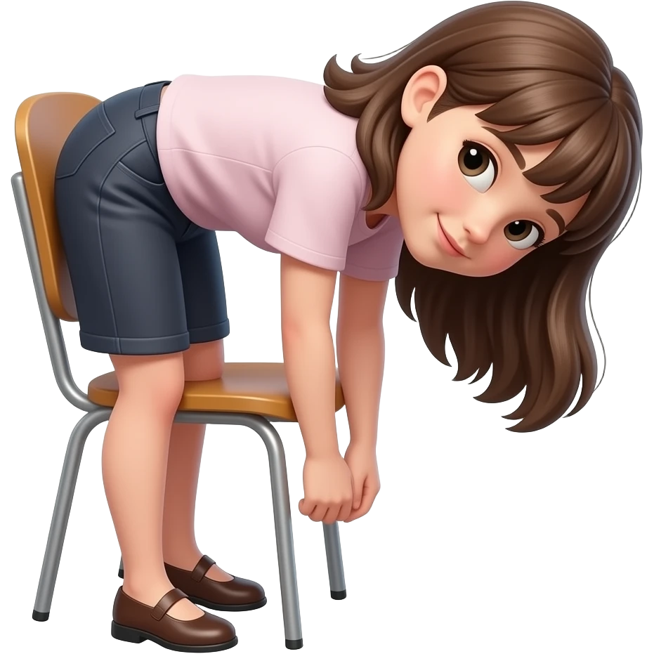 girl bent over chair emoji
