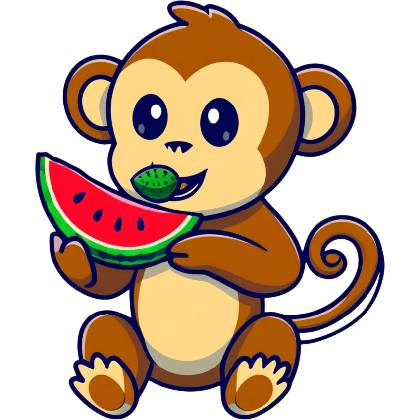 monkey eating watermelon emoji