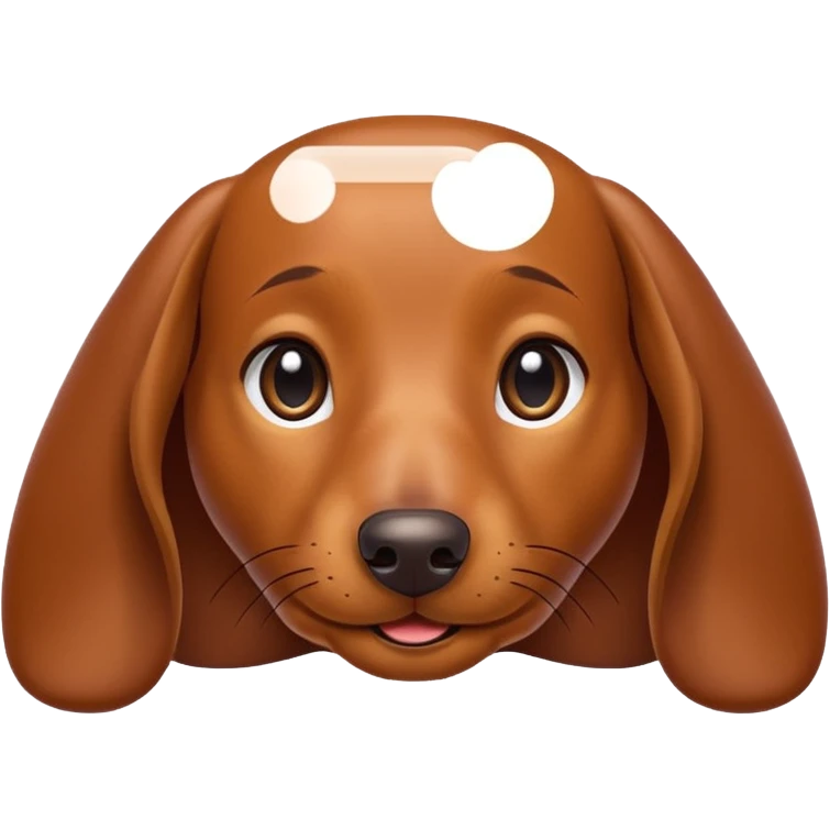 sympathetic dachshund dog classic emoji style emoji