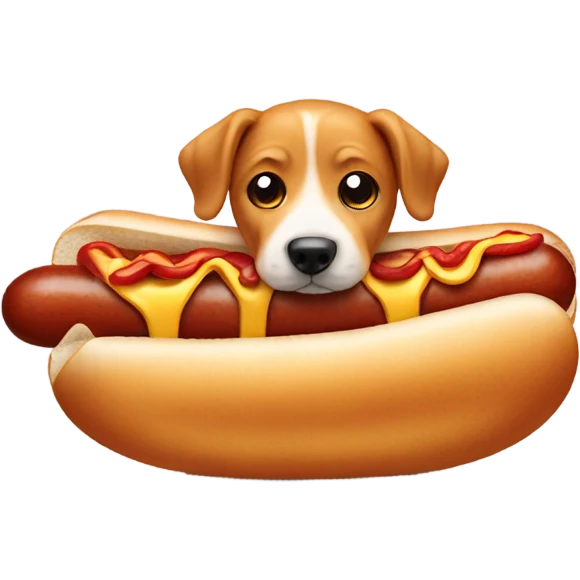 Dog in a hotdog emoji