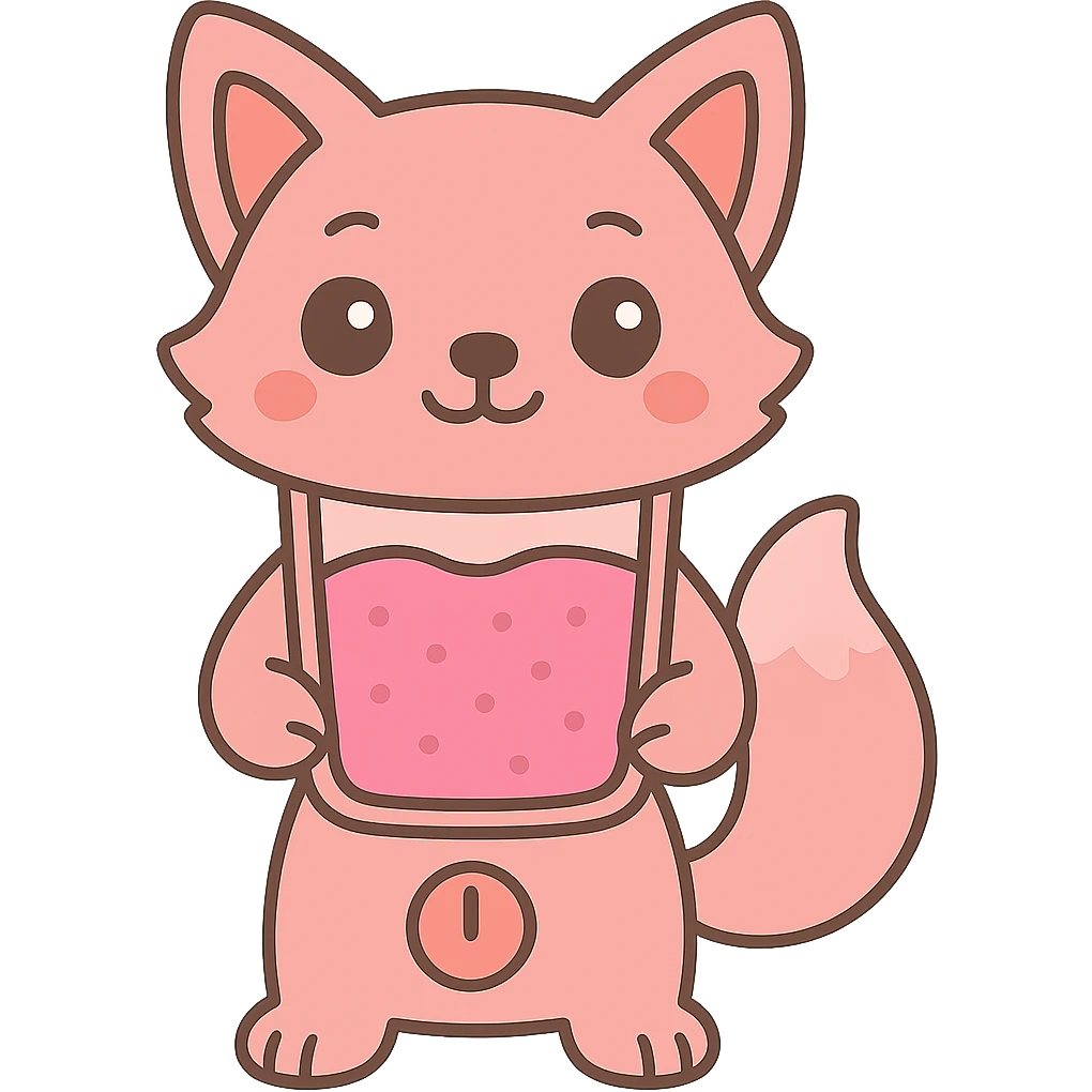 Change the smoothie content color to pink with a pastel brown outline. Keep the image full body and on a transparent background. emoji