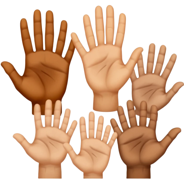 Make 7 hands each having names and the names are Oliver Aiden Ezra daddy mommy Amaya and ronin emoji