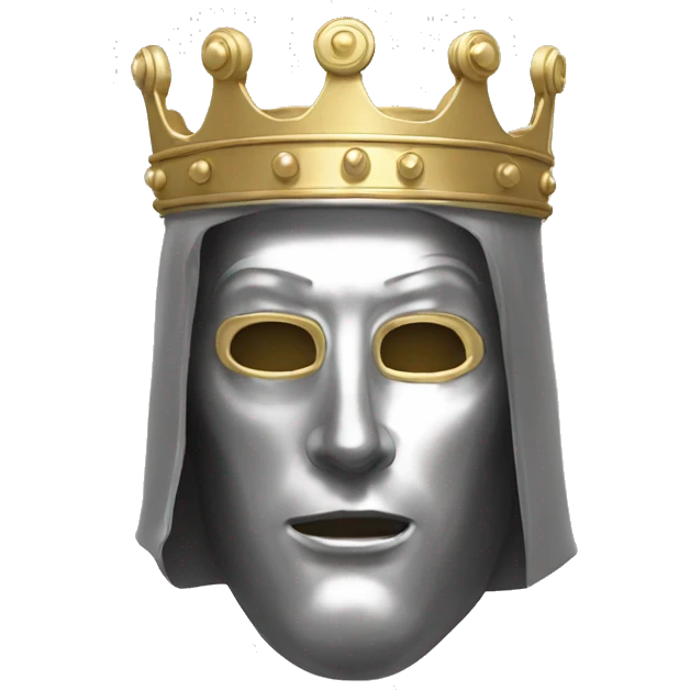 king baldwin IV in silver full face mask up emoji