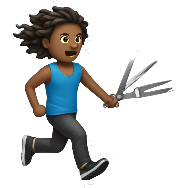 running with scissors emoji