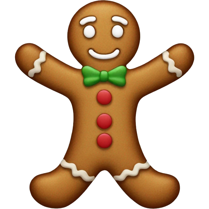simple, neutral, gingerbread man emoji
