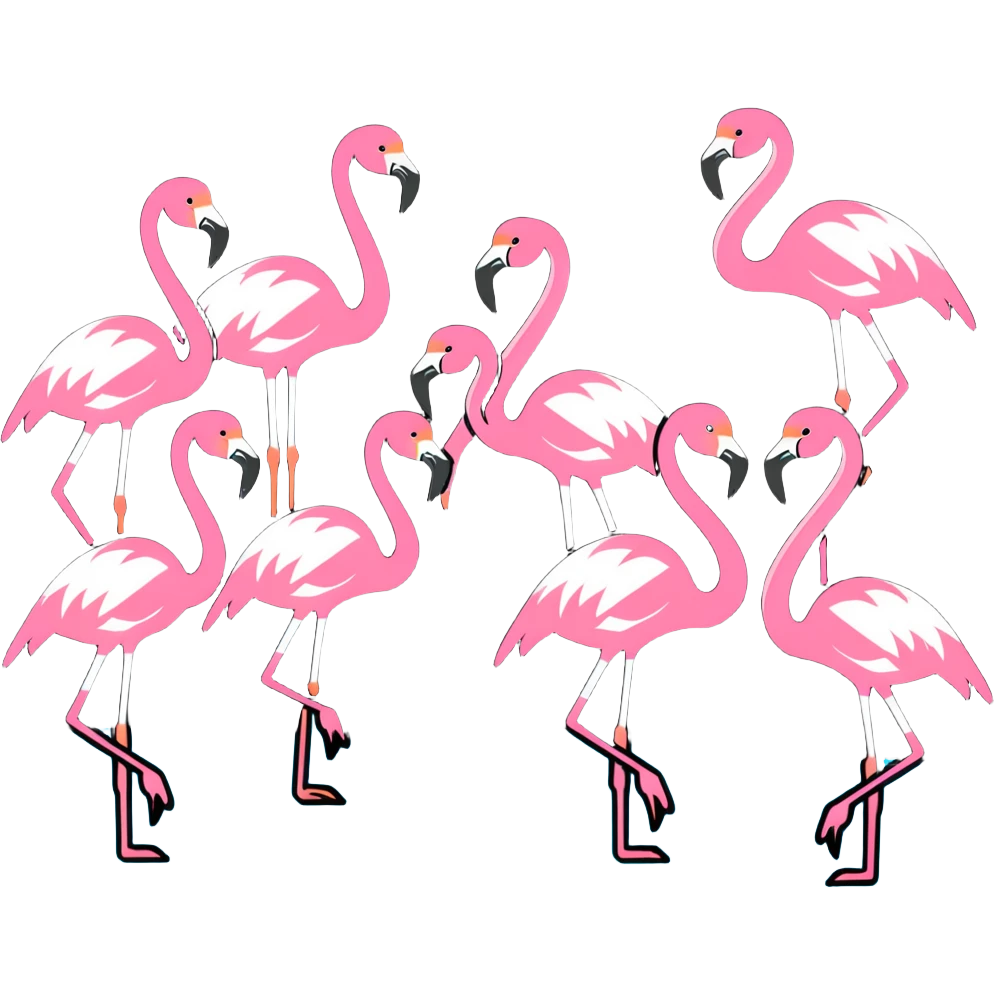 flamingo flock in water emoji