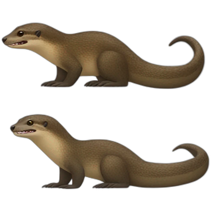 Loutre sur dragon de komodo emoji