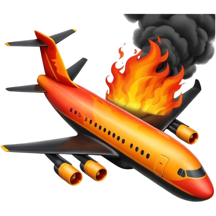 airplane jet fuel fire emoji