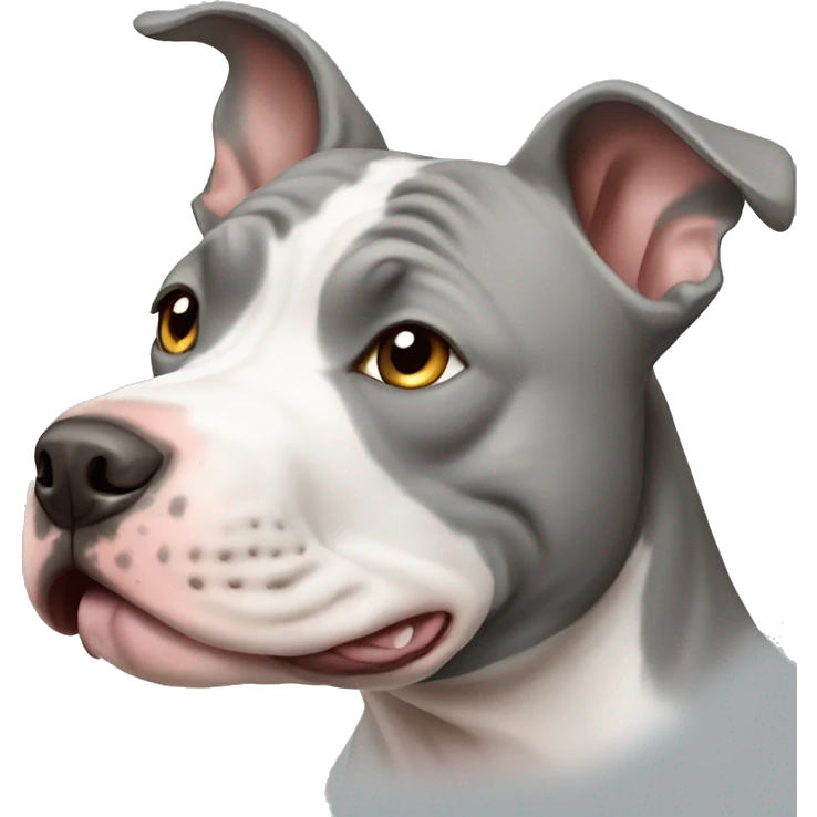 Grey and white Pitbull dog emoji