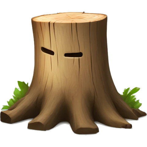 Tree stump with an axe cleaved in  it  emoji