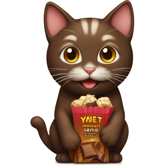 Cat with chocolate  emoji