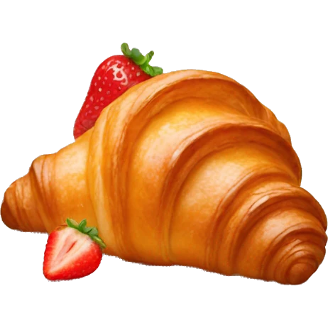 Croissant with strawberries  emoji