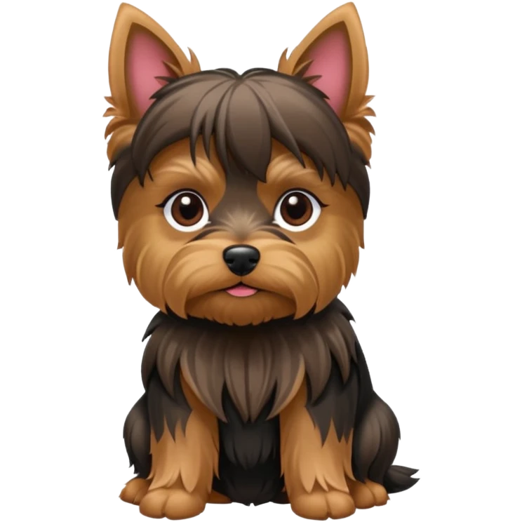 Yorkshire terrier na privada sentado fazer poop  emoji