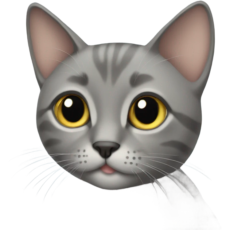 Grey cat, short hair emoji