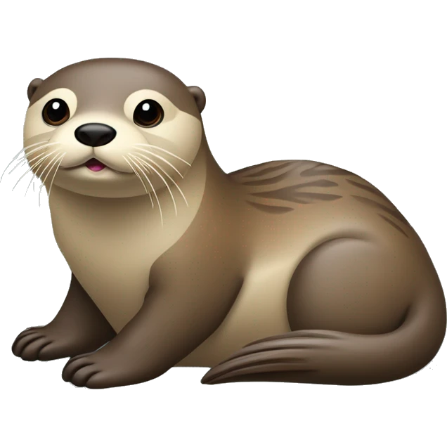 Loutre paresseuse sur le dos avec un gros ventre et fatigué  emoji