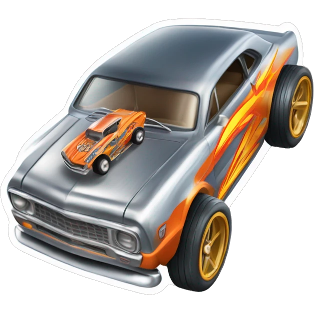 Hot wheels, vintage car in motion emoji