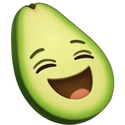 Avocado with smile emoji