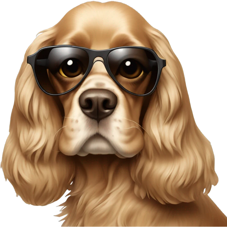 Cocker spaniel in sunglasses emoji