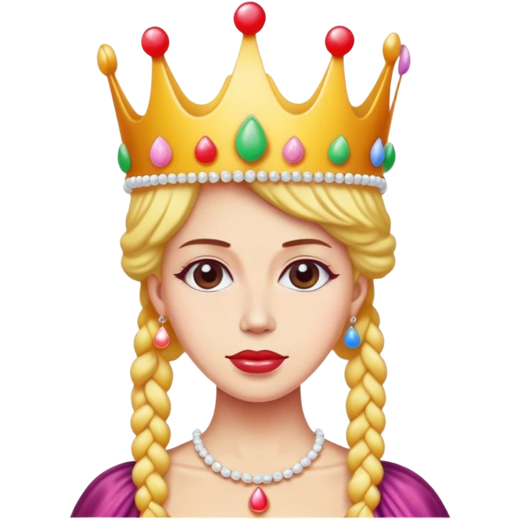a queen with a crown made of gumdrops emoji