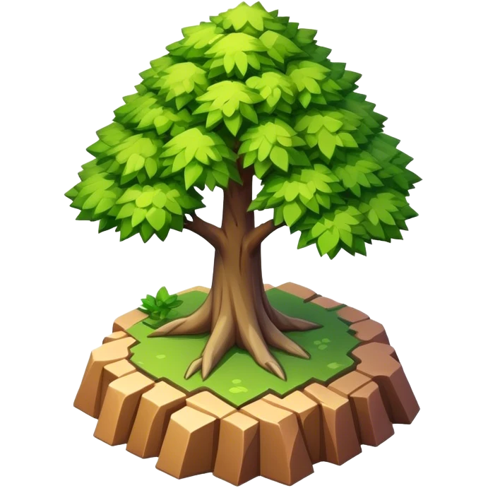 isometric view rugged small tree emoji
