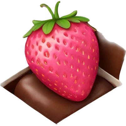 Dessert strawberry in a pink chocolate in a box emoji