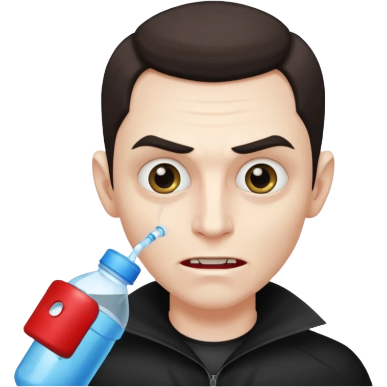 vampire man with water bottle emoji