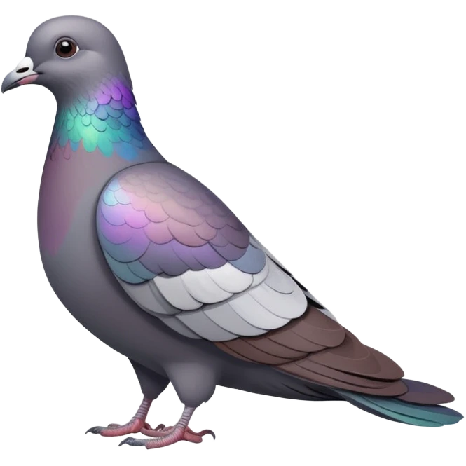 gray pigeon with iridescent neck emoji