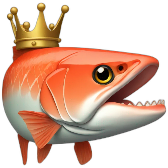 salmon head with crown emoji