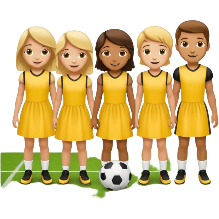 football team kids in yellow dress emoji
