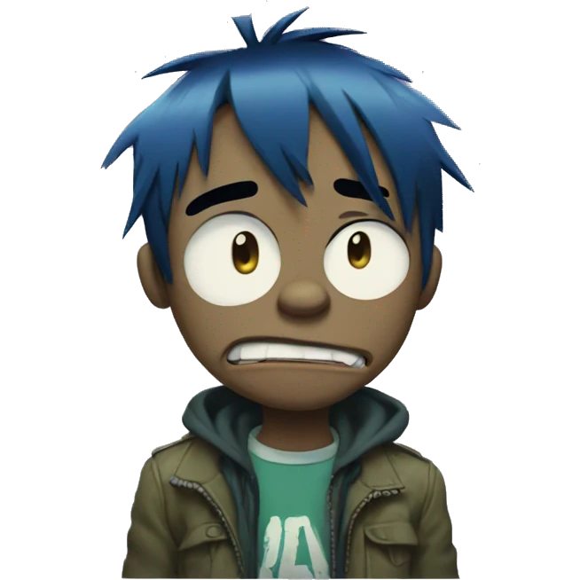 2-D from Gorillaz sad emoji